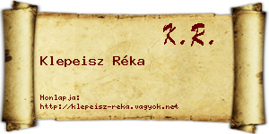 Klepeisz Réka névjegykártya